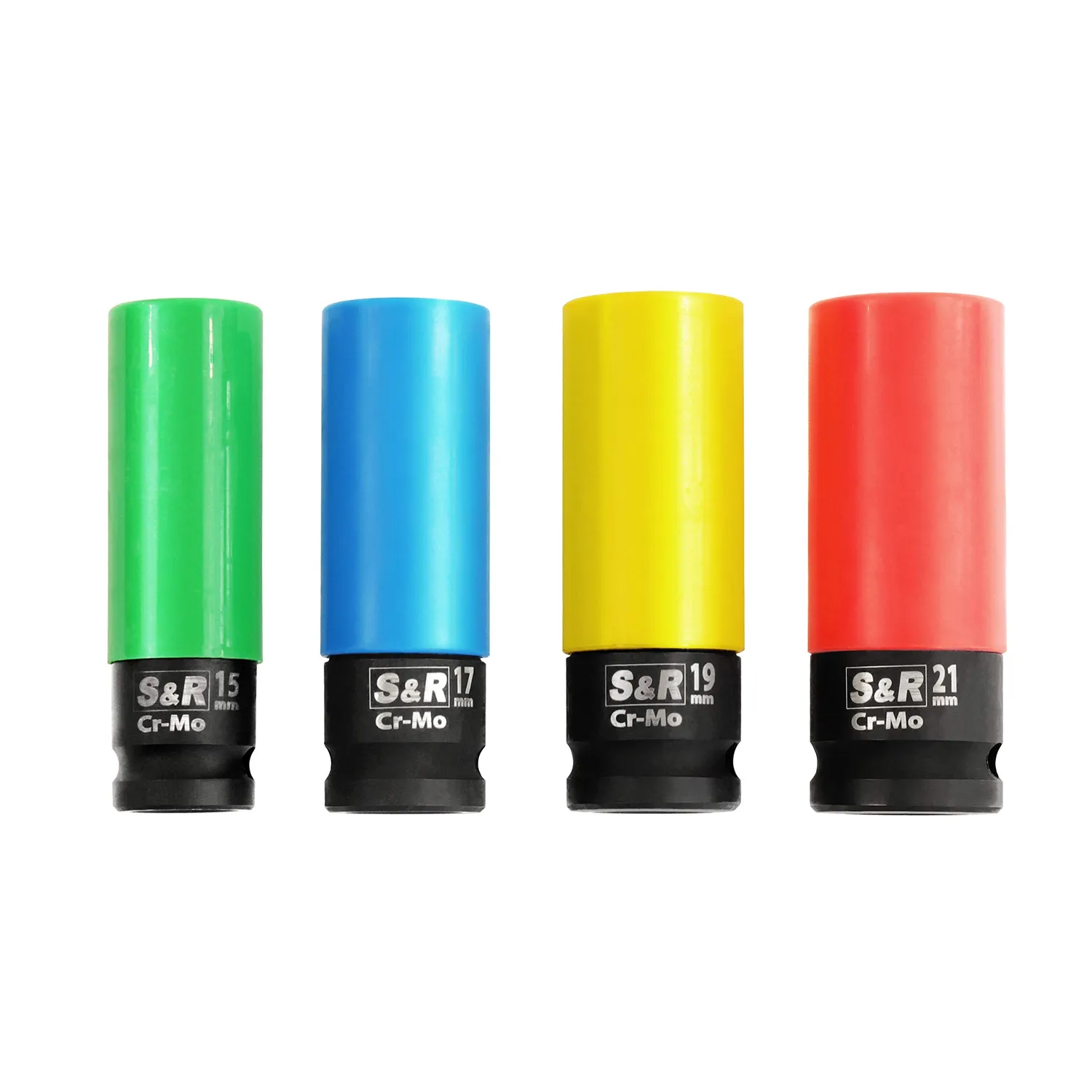 S&R Set 4 Bussole Cerchi Lega 1/2" 15-21mm Cr-Mo