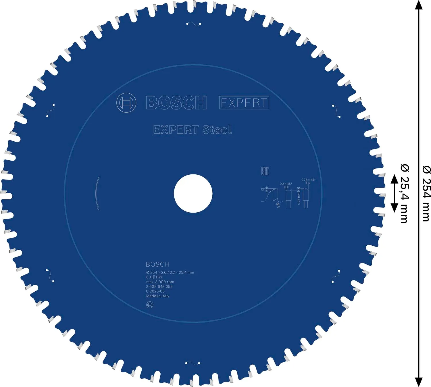 Bosch Expert lama circolare acciaio 254x25,4 mm a secco