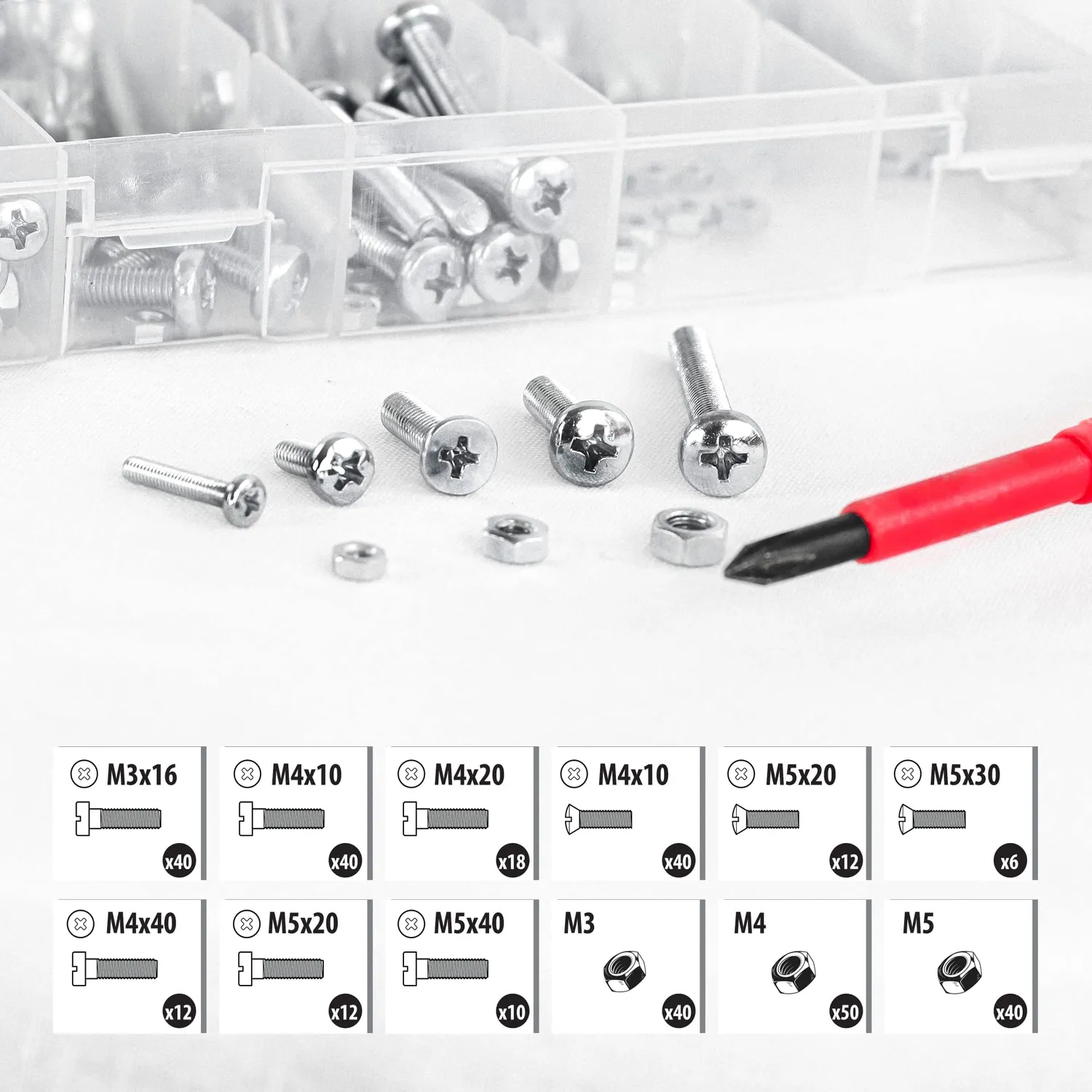 S&R WERKFIX kit viti e dadi 320 pezzi M3-M5
