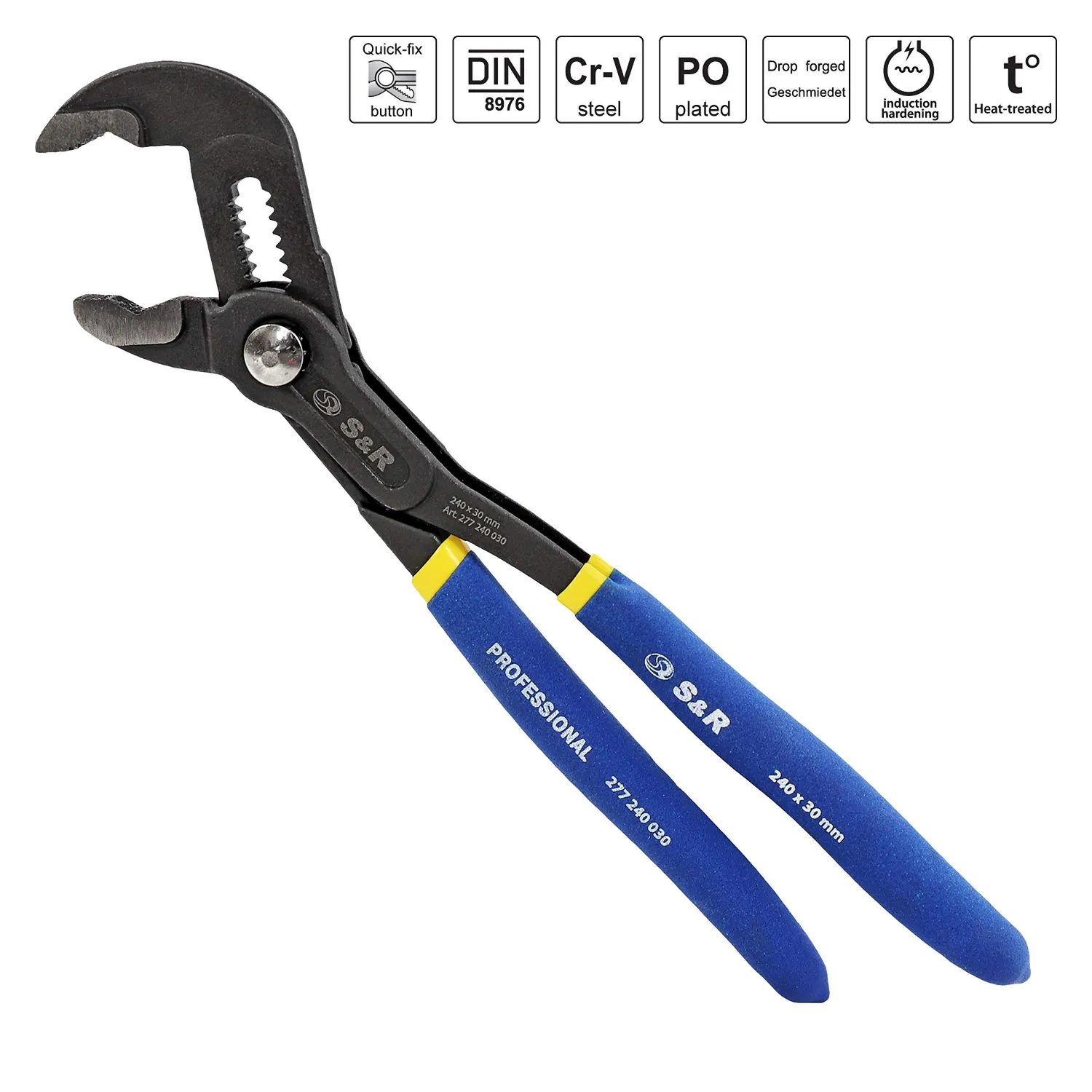 S&R pinza pappagallo regolabile 240x30 mm Cr-V