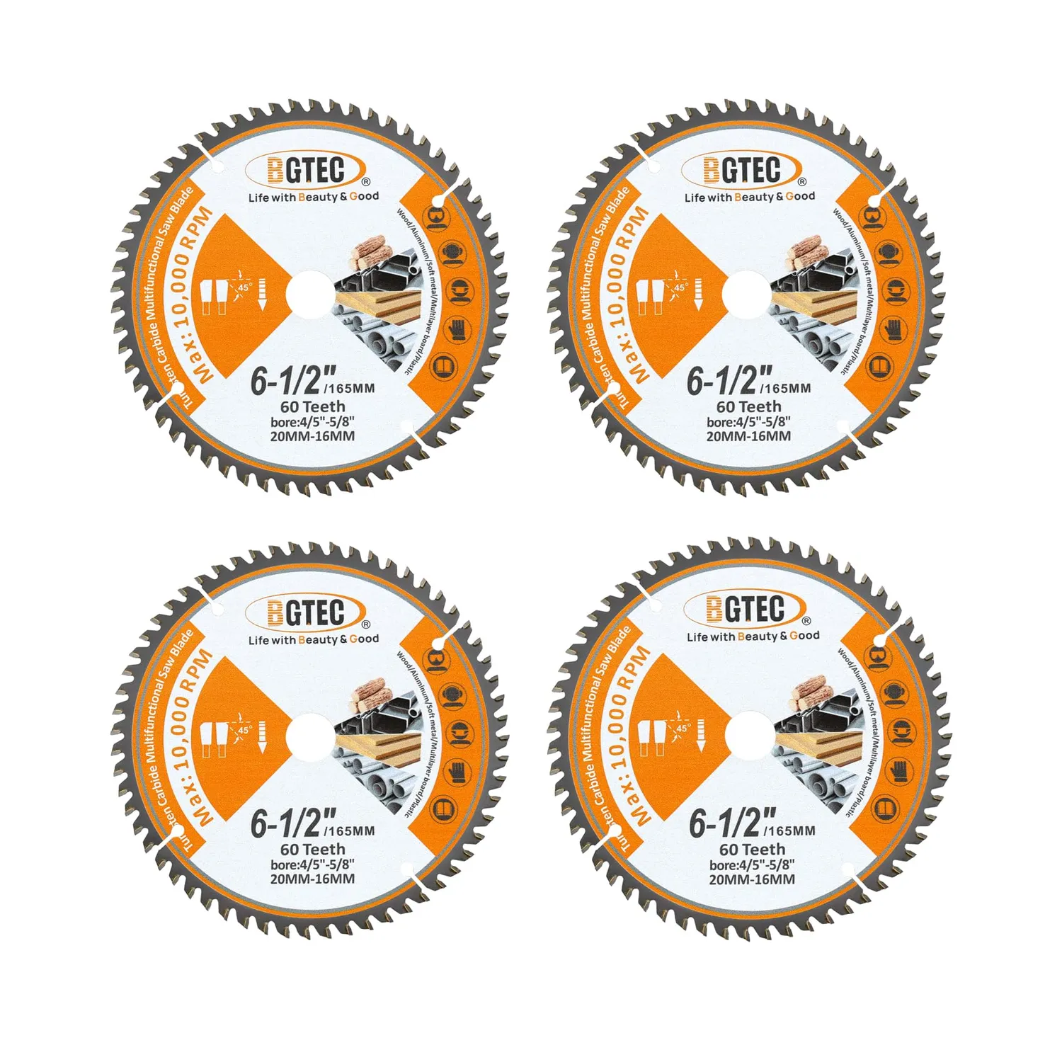 BGTEC lama circolare TCT 165x20 mm 60 denti uso generale