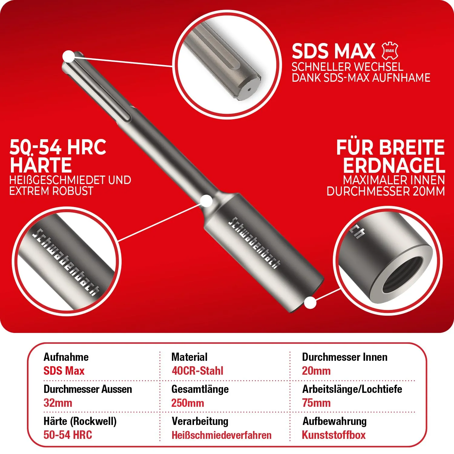 Schwabenbach Battipalo SDS-Max 250x32mm per Picchetti