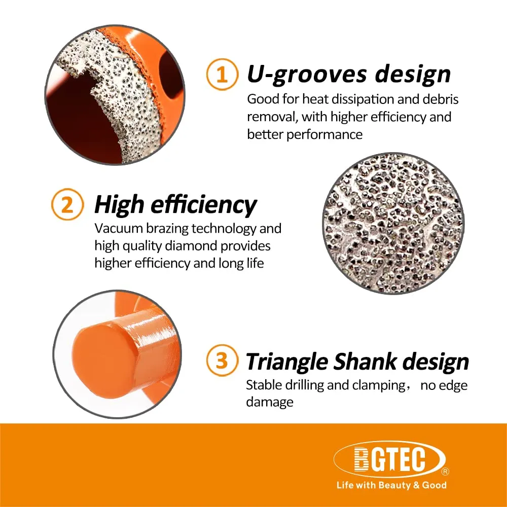 BGTEC fresa a tazza diamantata 20 mm per gres e marmo