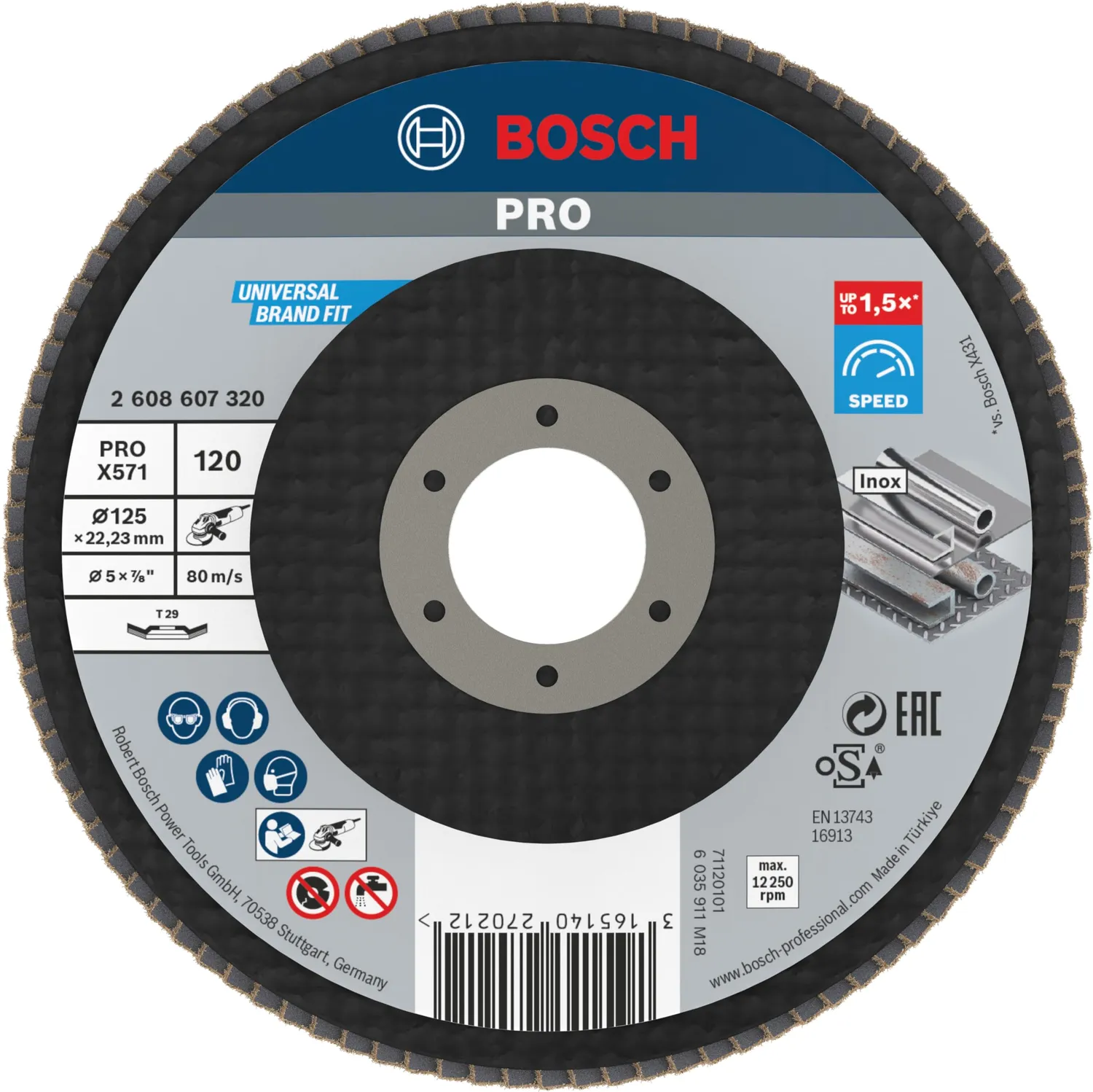 Bosch Expert PRO X571 disco lamellare 115 mm grana 40 metallo