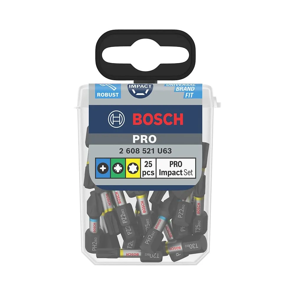 Bosch Expert PRO Impact bit avvitamento 25 pezzi PH2 PZ2 Torx