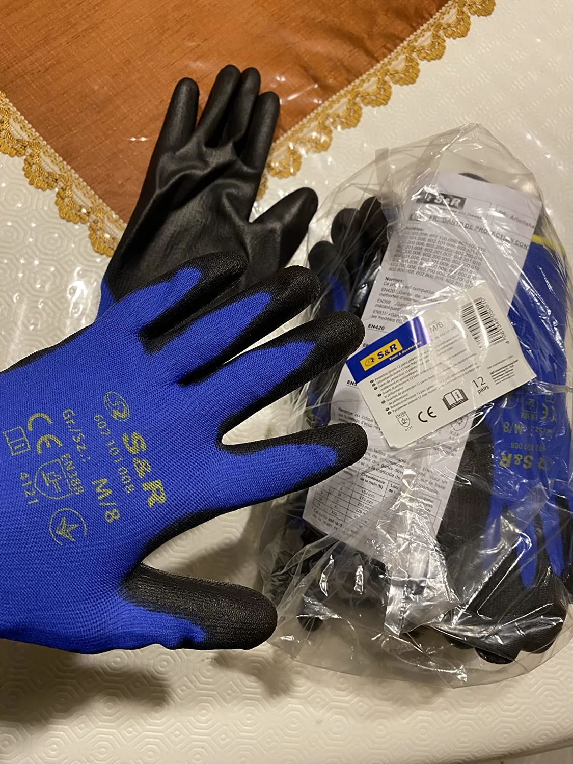 S&R Guanti Lavoro PU 12 Paia XL 10 Leggeri
