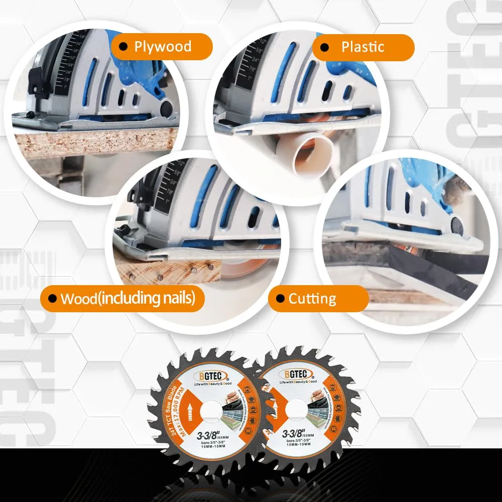 BGTEC lama circolare TCT 85 mm 24T 3 pezzi per legno