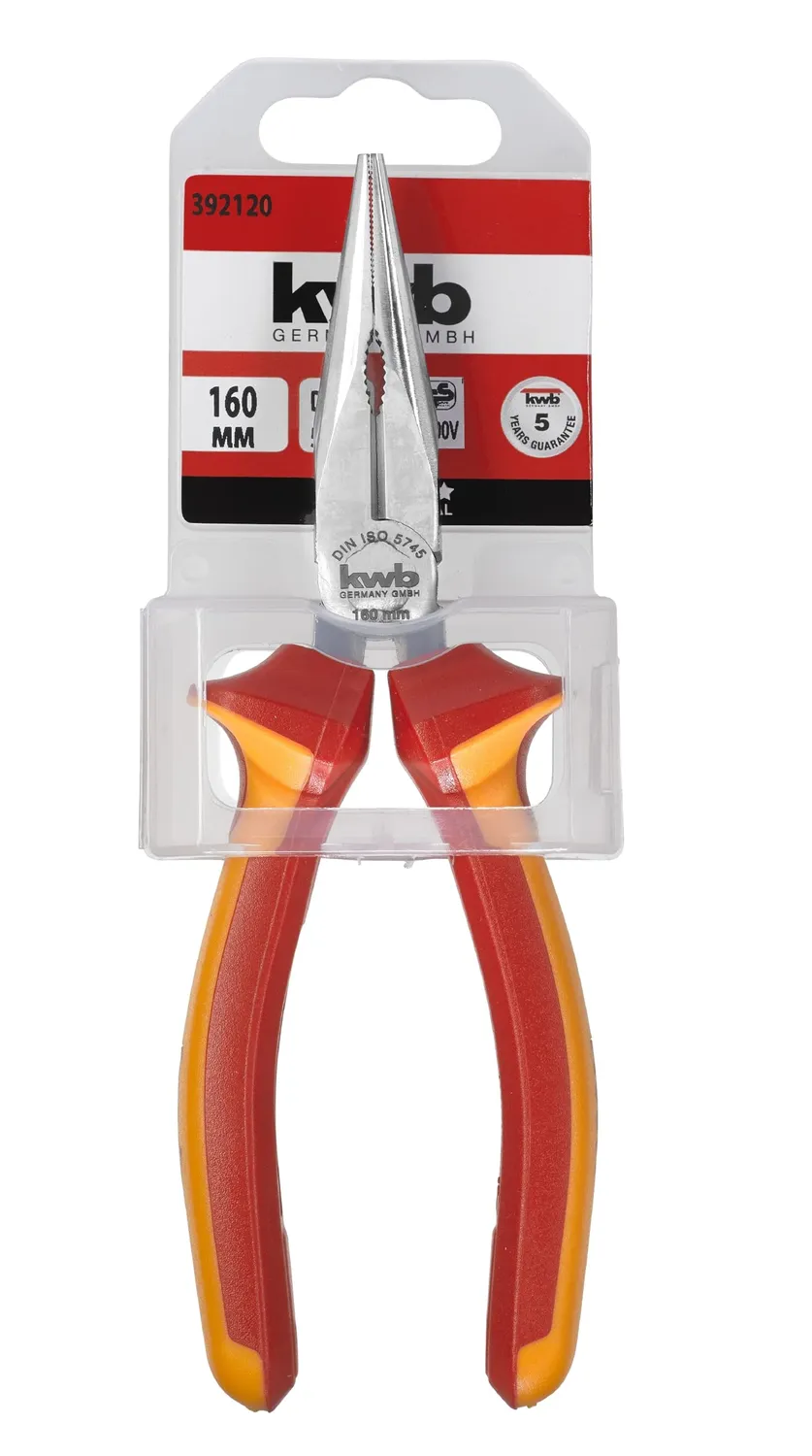 KWB 392120 pinza becchi piatti VDE 160 mm isolata