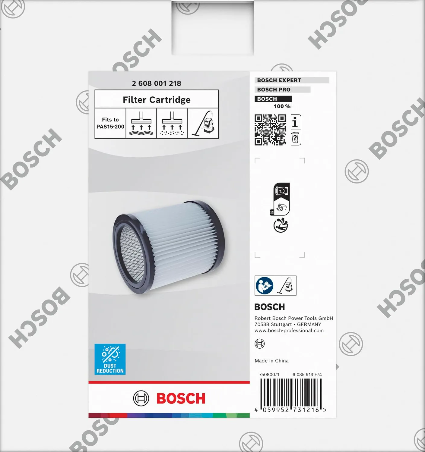 Bosch Expert F8 filtro cartuccia aspirapolvere lavabile secco