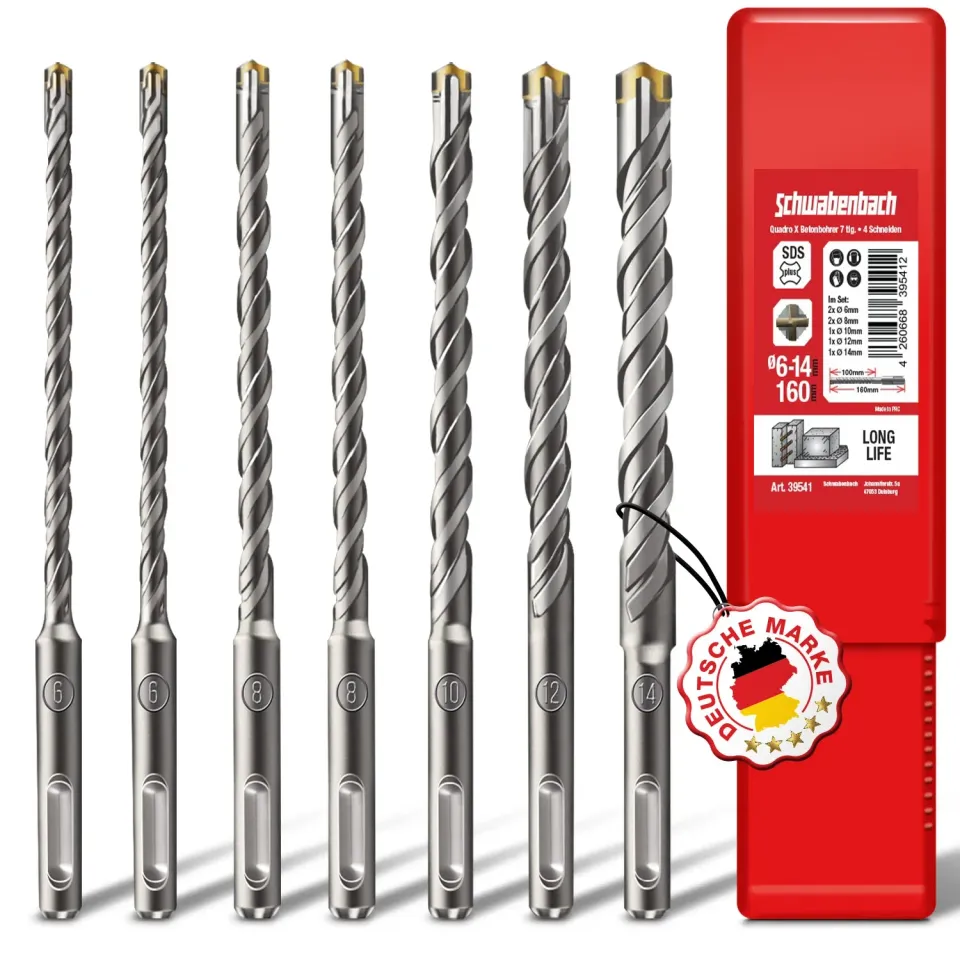 Schwabenbach SDS-Plus 6-14x160 mm set 7 punte calcestruzzo