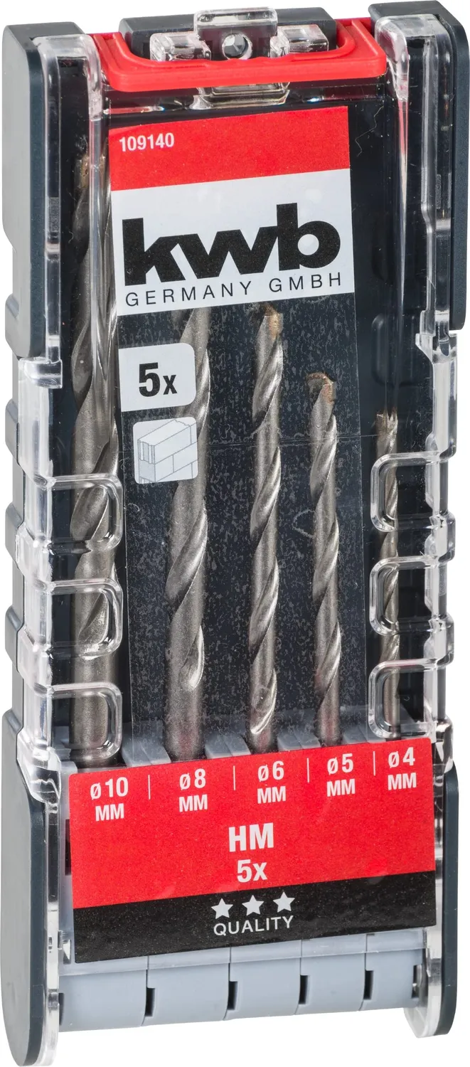 KWB PowerBox punte muratura 5 pz 4-10 mm placchetta dura