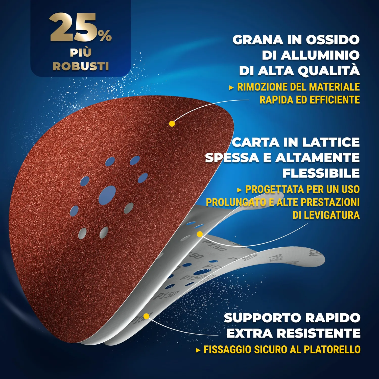 S&R Dischi Abrasivi 225 mm Grana 150 Giraffa 10pz