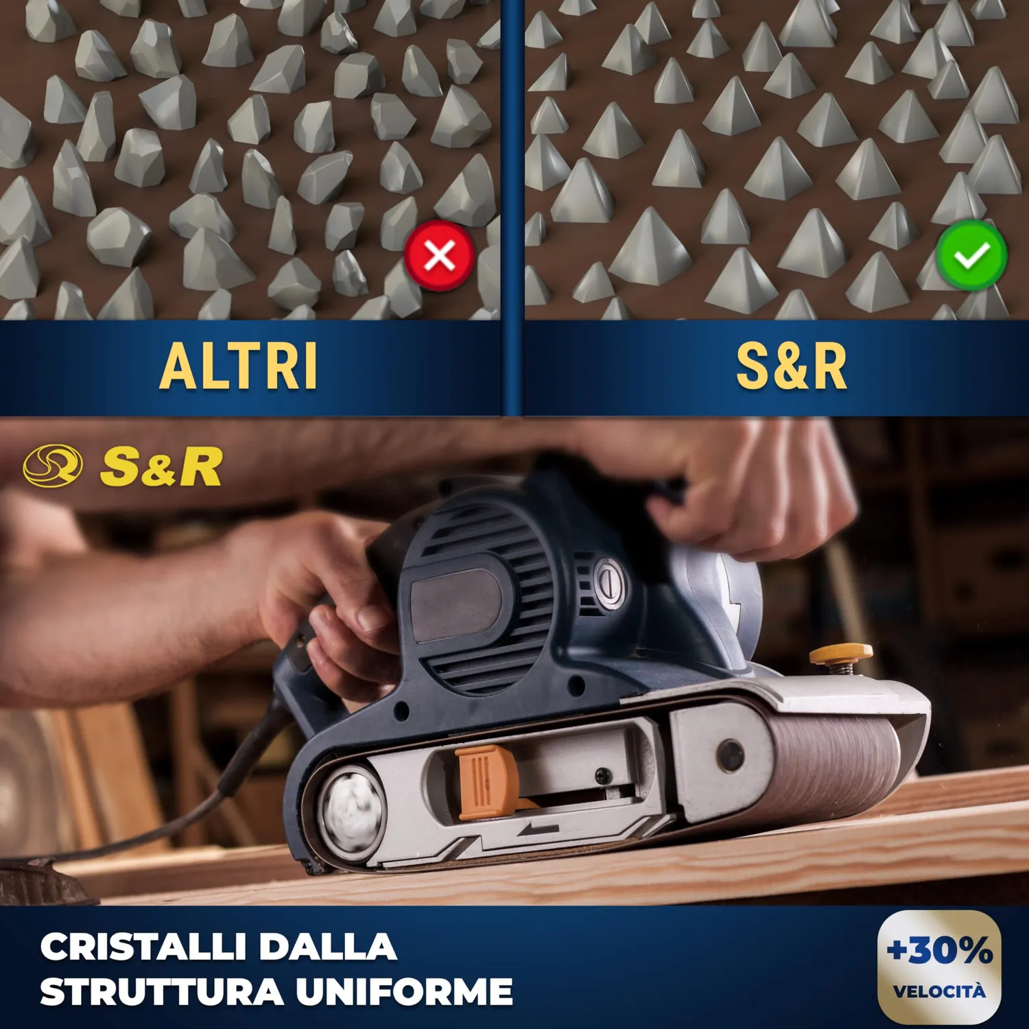 S&R Nastri abrasivi 75x533 mm set 18 pezzi grana assortita