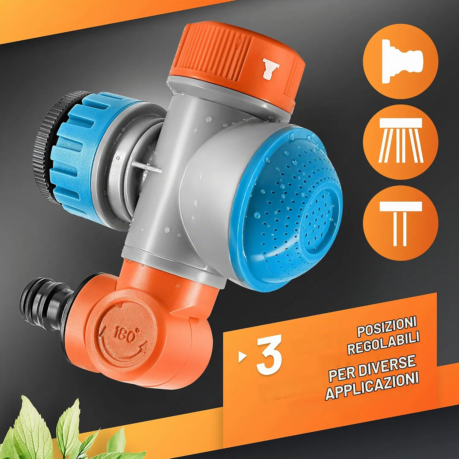 S&R Grüntek raccordo rubinetto tubo 3/4”-1” 2 getti