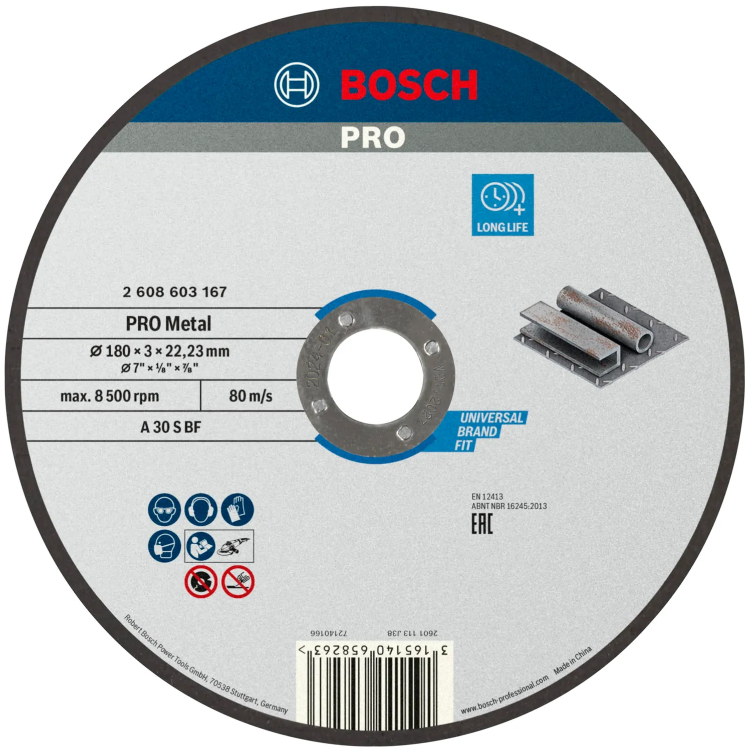 Bosch Expert disco taglio metallo 125mm foro 22,23mm dritto 2,5mm