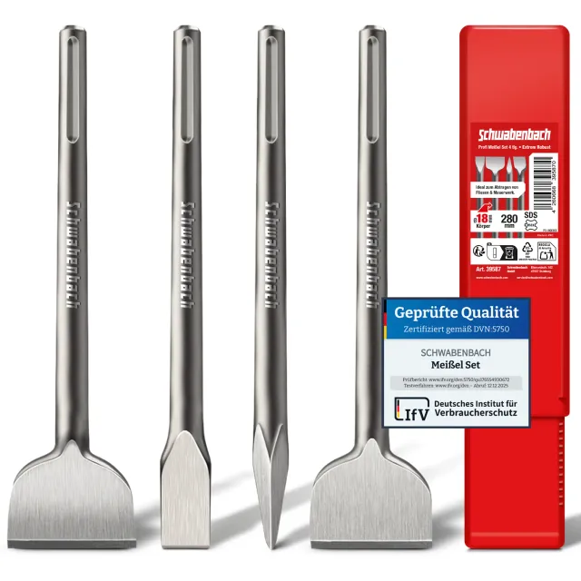 Schwabenbach set scalpelli SDS-Max 4 pezzi 280 mm