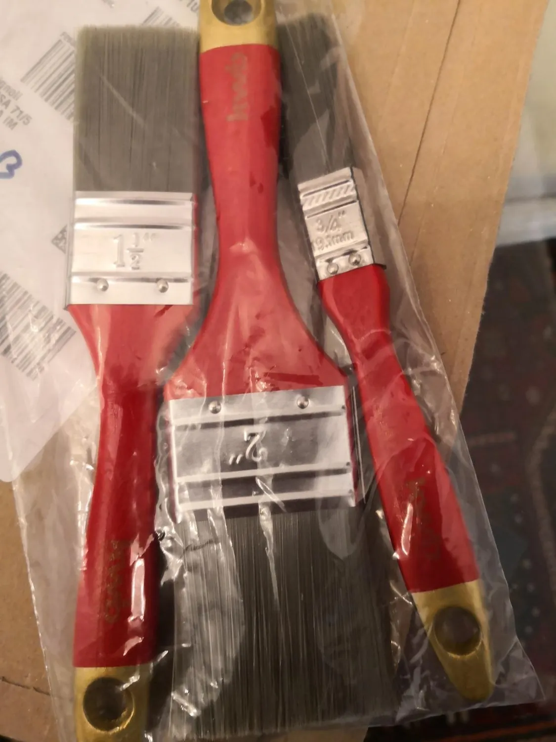 kwb set pennelli piatti 3 pz 20-50 mm smalto acrilico