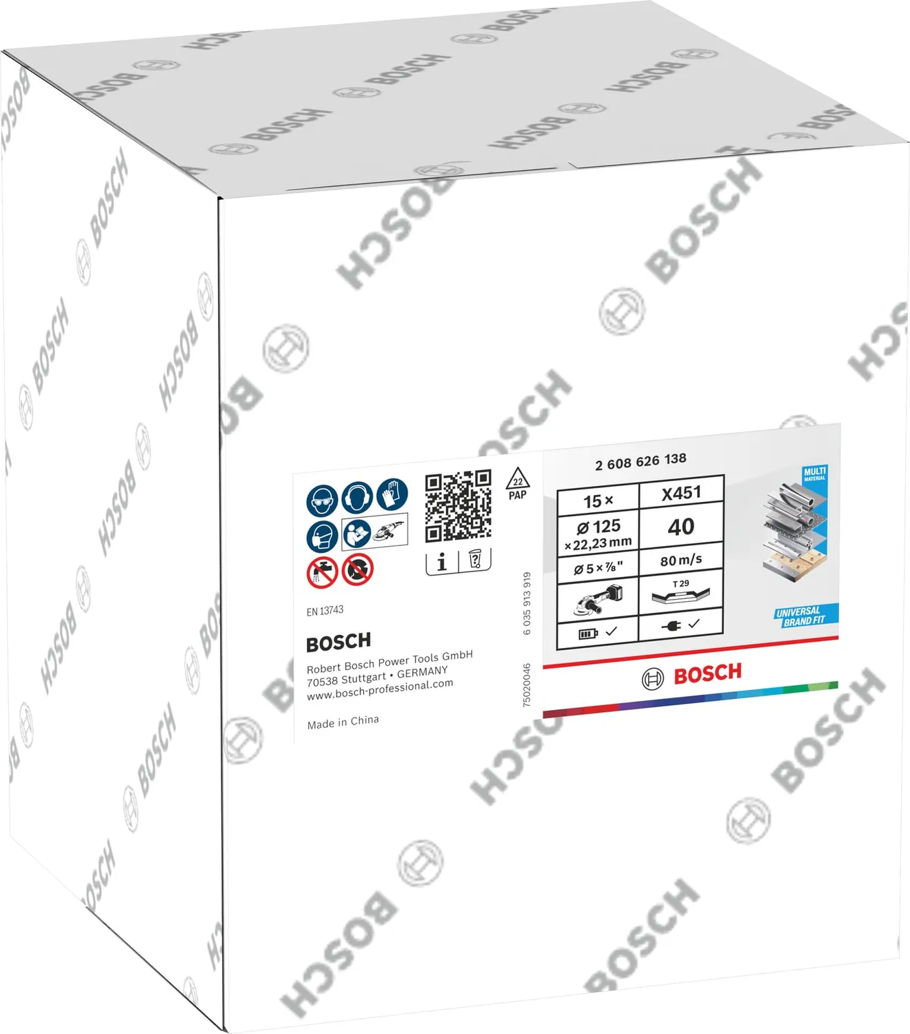 Bosch Expert X451 disco lamellare 125 mm G40 15 pezzi T29