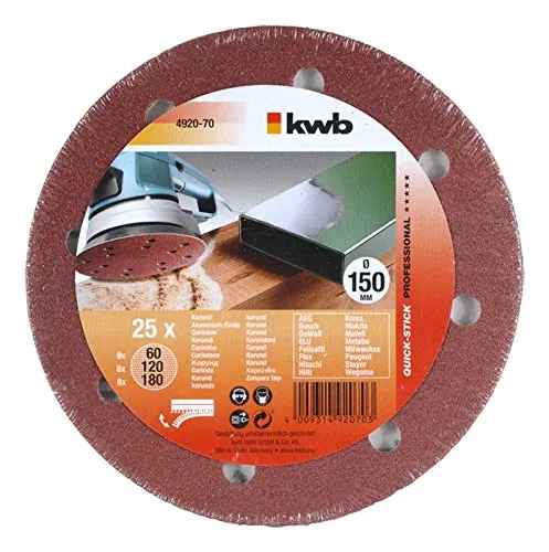 KWB Quick-Stick 4920-70 disco abrasivo 150 mm forato legno metallo