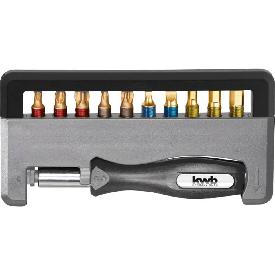 KWB 154020 Bit-Box titanio set bit 12 pezzi con portabit