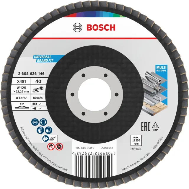 Bosch Expert X451 disco lamellare 125 mm G40 15 pezzi T27