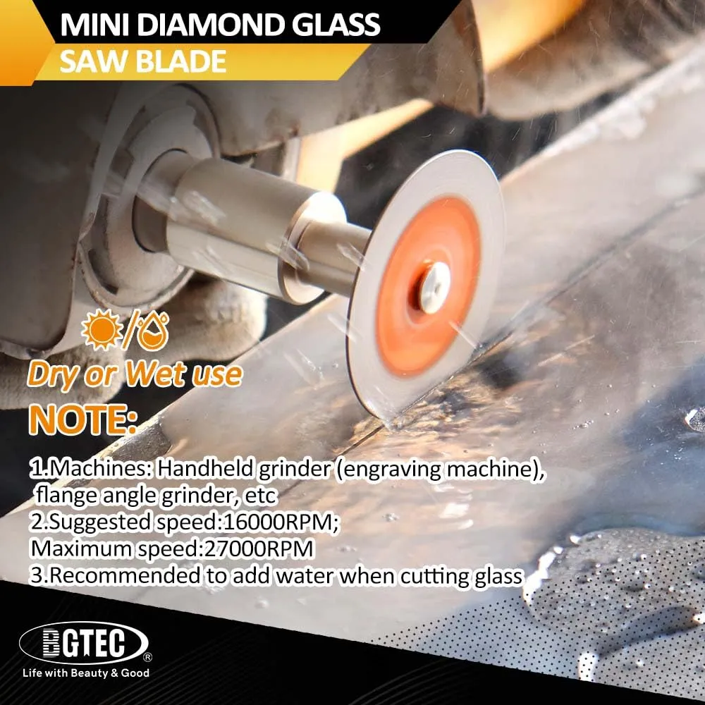 BGTEC Disco diamantato vetro 50 mm M14 set 5pz ultrasottile