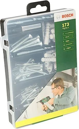 Bosch 2607019511 set fissaggio 173 pezzi tasselli viti