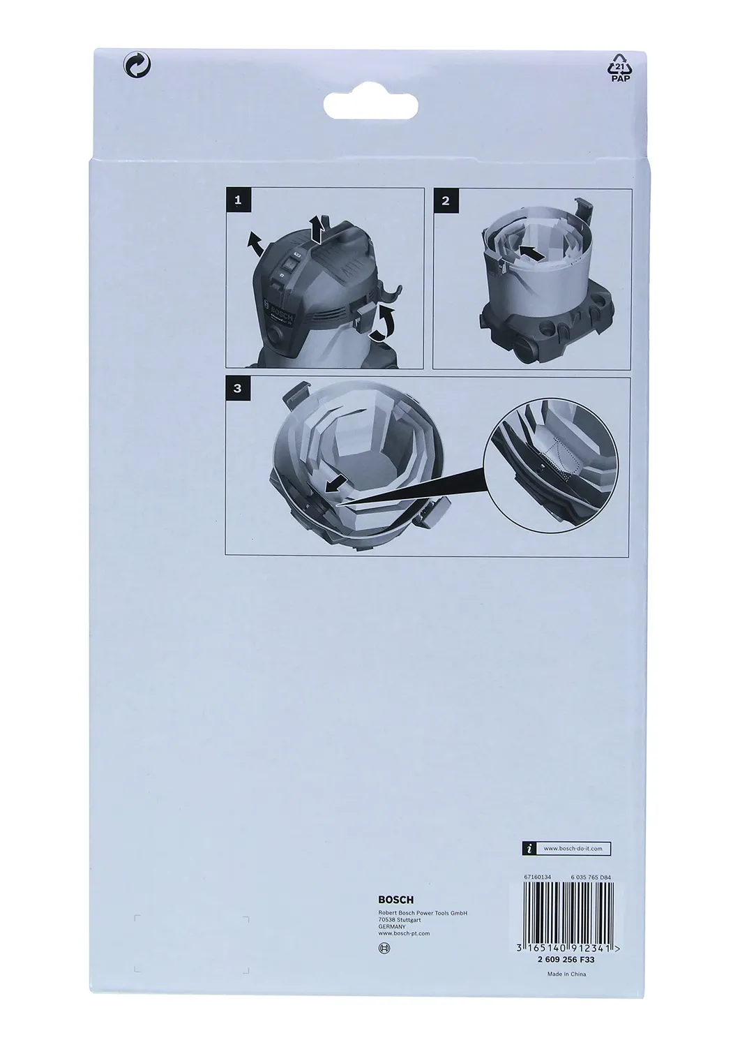 Bosch Expert AdvancedVac 20 sacchetti filtro carta 5pz a secco