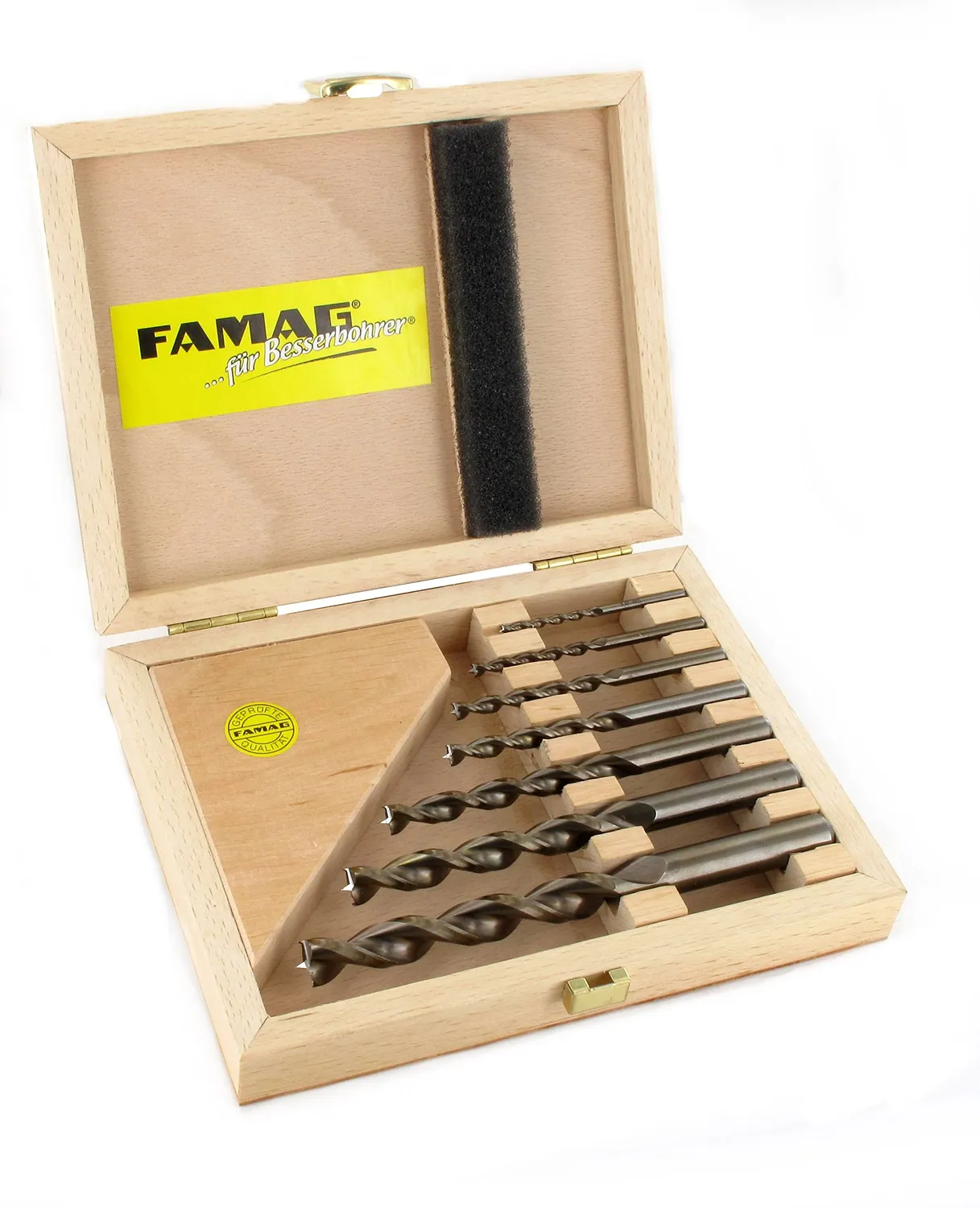 Famag 1594845 Set 5 punte legno HSS 4-10 mm valigetta