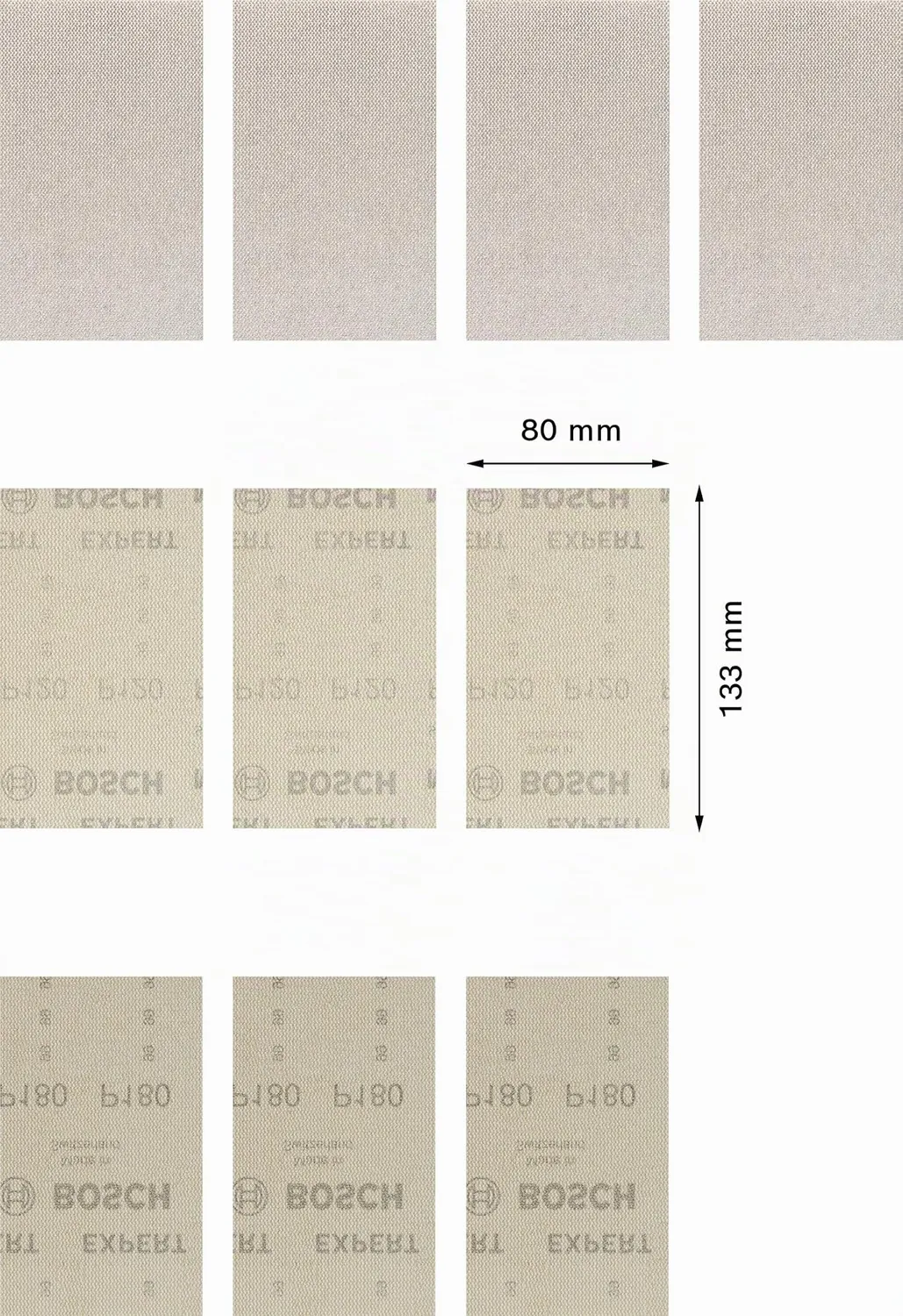Bosch Expert M480 80x133mm rete abrasiva 10 pz assortita