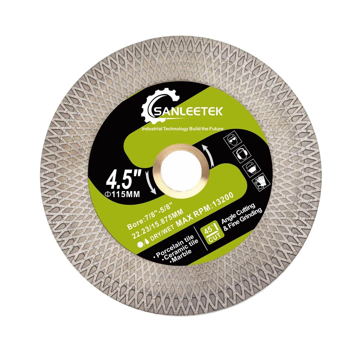Sanleetek disco diamantato 125 mm gres ceramica bifacciale