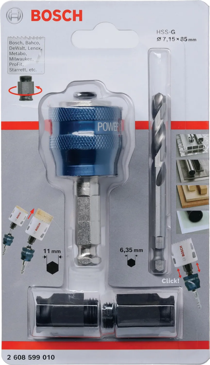 Bosch Power Change Plus starter kit adattatore seghe a tazza 4 pezzi