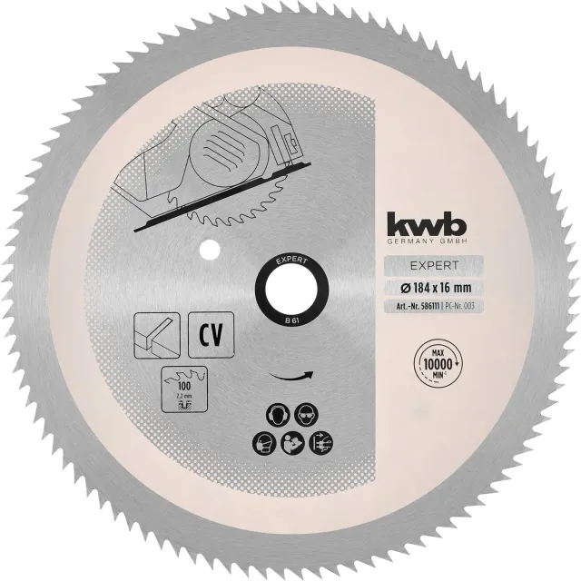 KWB lama circolare 184x16 mm 100 denti CV legno fine