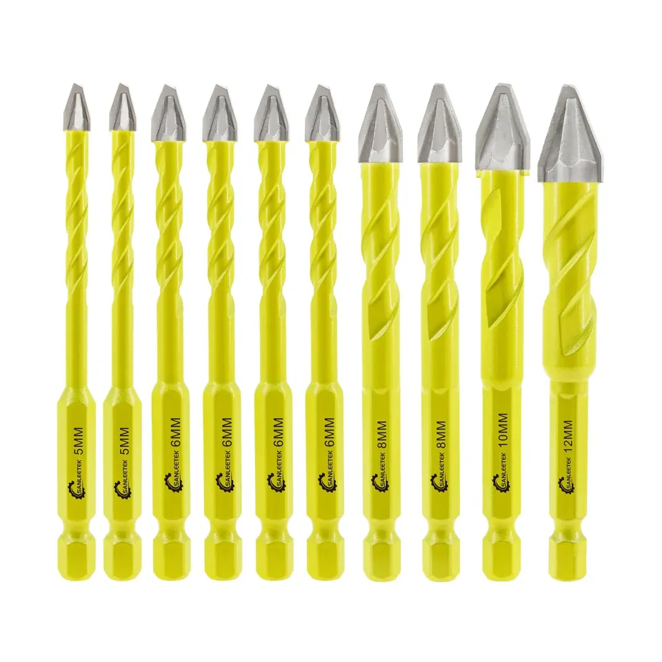 Sanleetek Set 10 Punte Trapano Carburo 5-12 mm Multimateriale