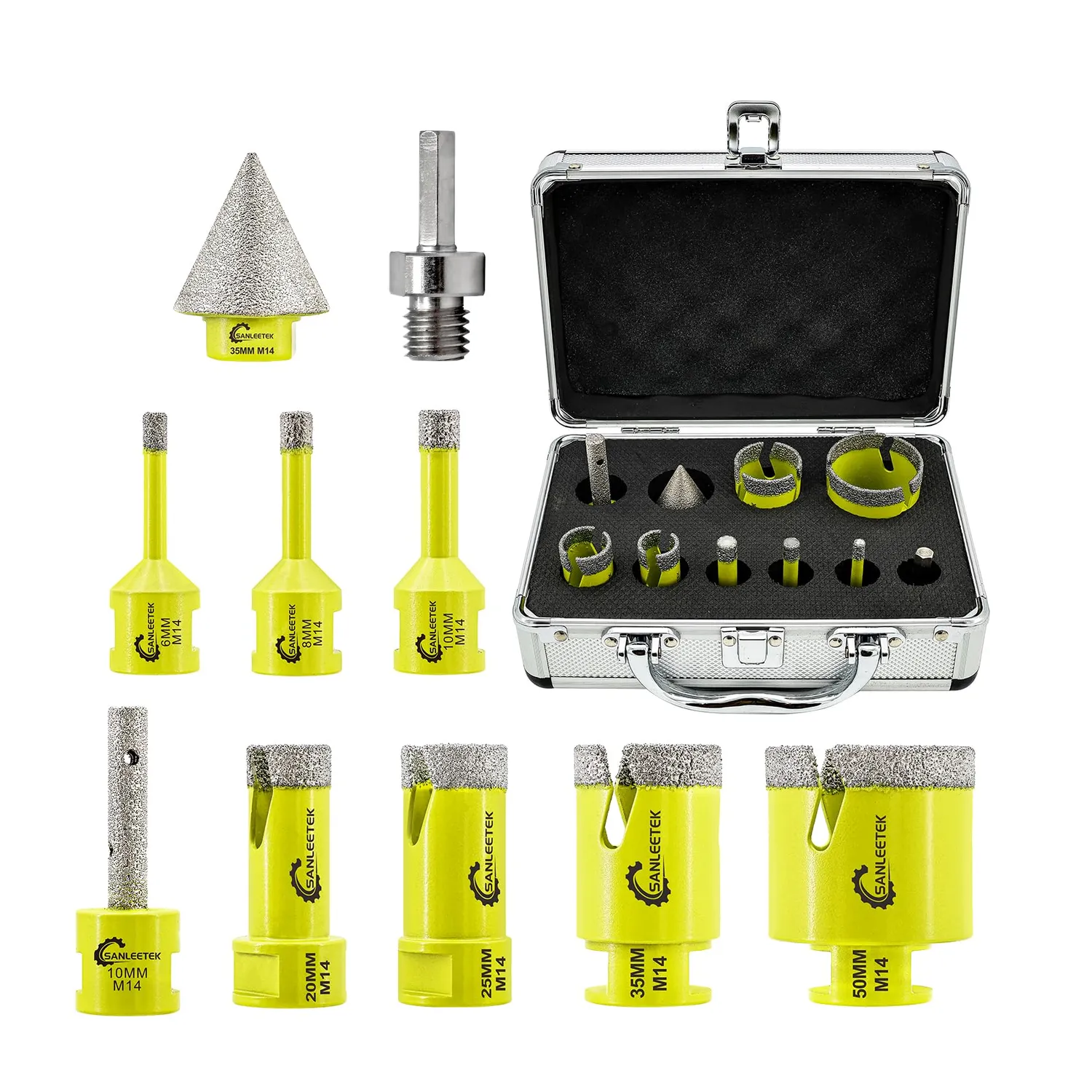Sanleetek Set1 punte diamantate M14 11pz gres marmo smerigliatrice