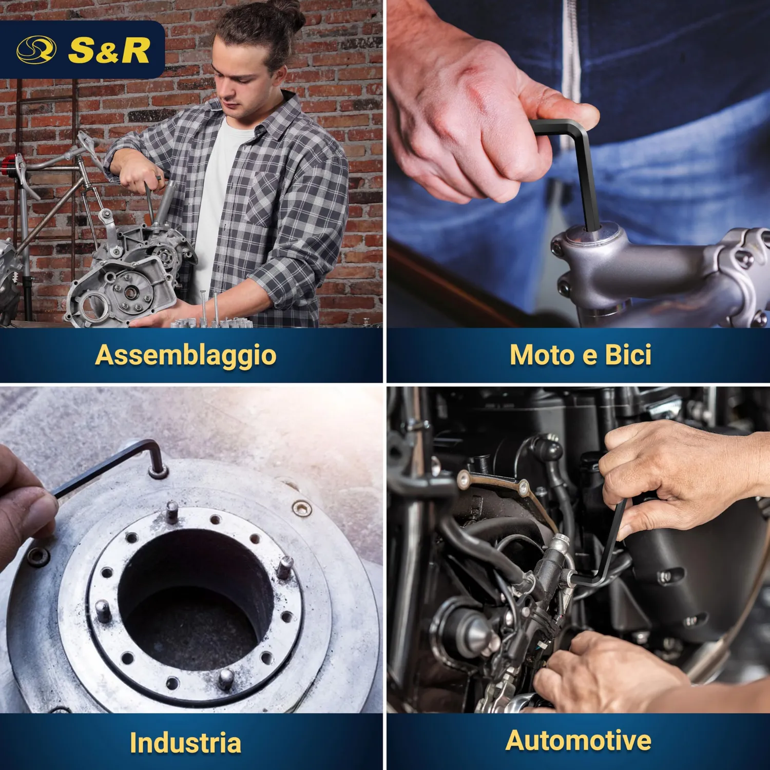 S&R set chiavi a brugola esagonali 30 pz metriche e pollici