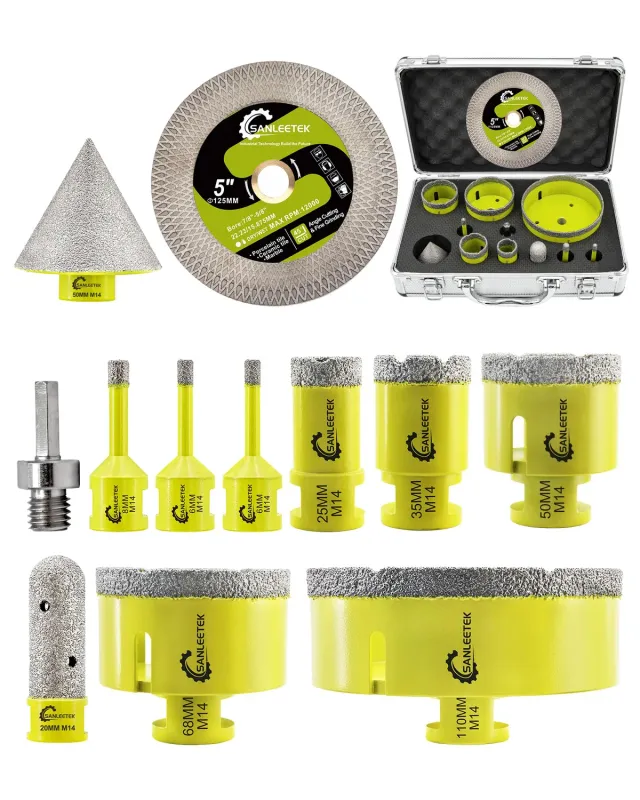 Sanleetek kit punte diamantate 12pz KIT8 per gres 6-110mm