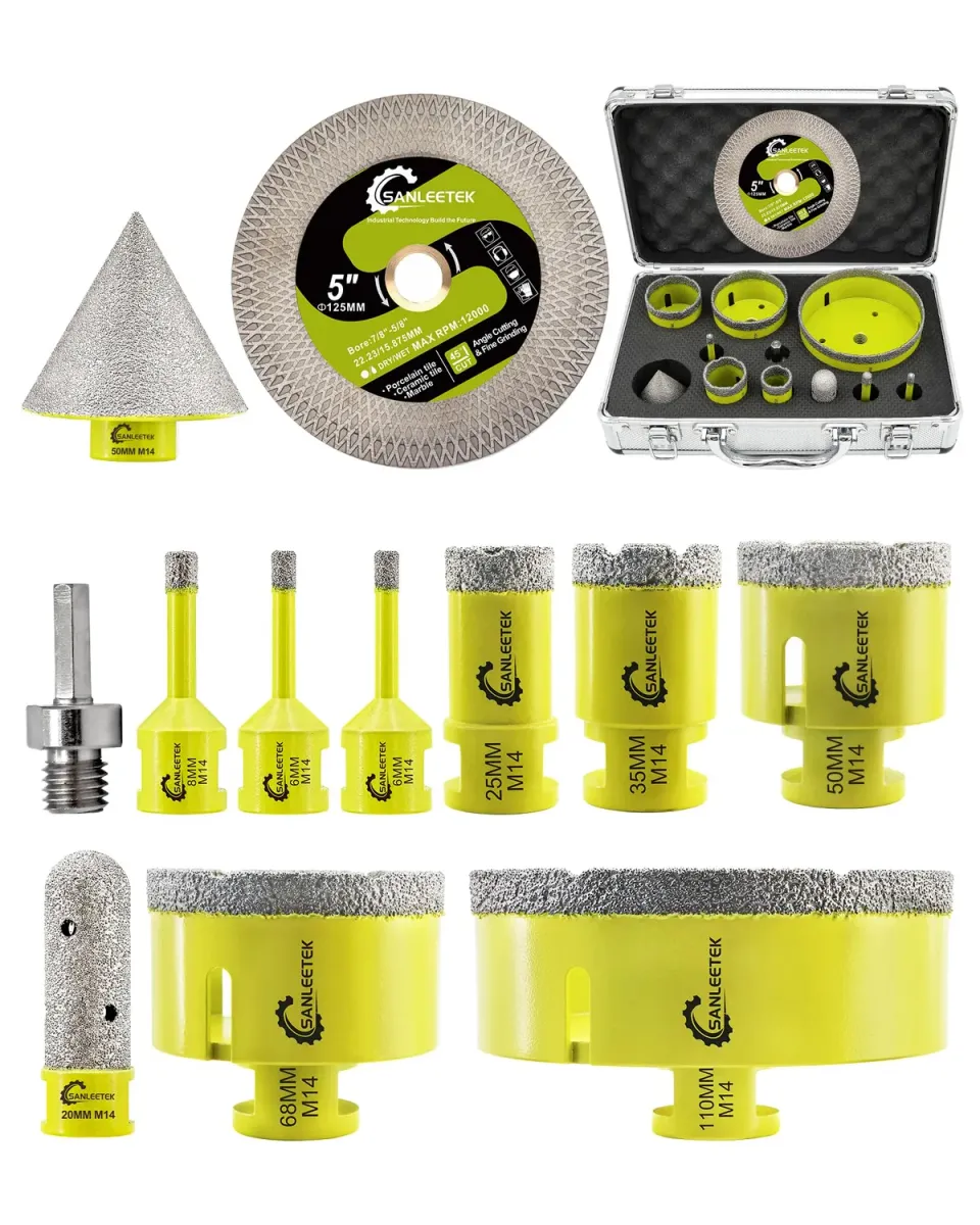 Sanleetek kit punte diamantate 12pz KIT8 per gres 6-110mm