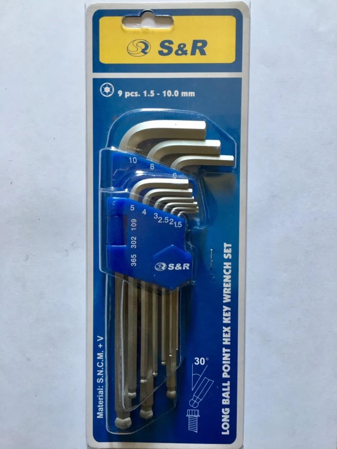 S&R Set Chiavi a Brugola 9 pezzi 1.5-10 mm Sferiche