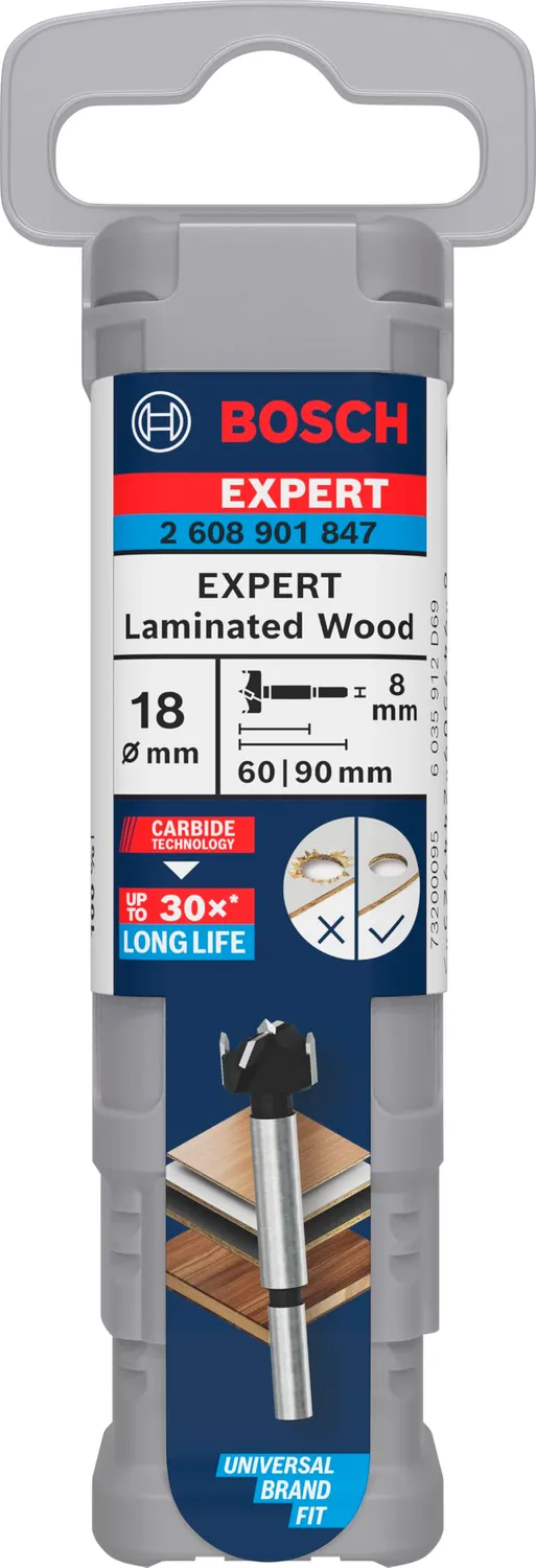 Bosch Expert 18mm punta cerniera per legno laminato