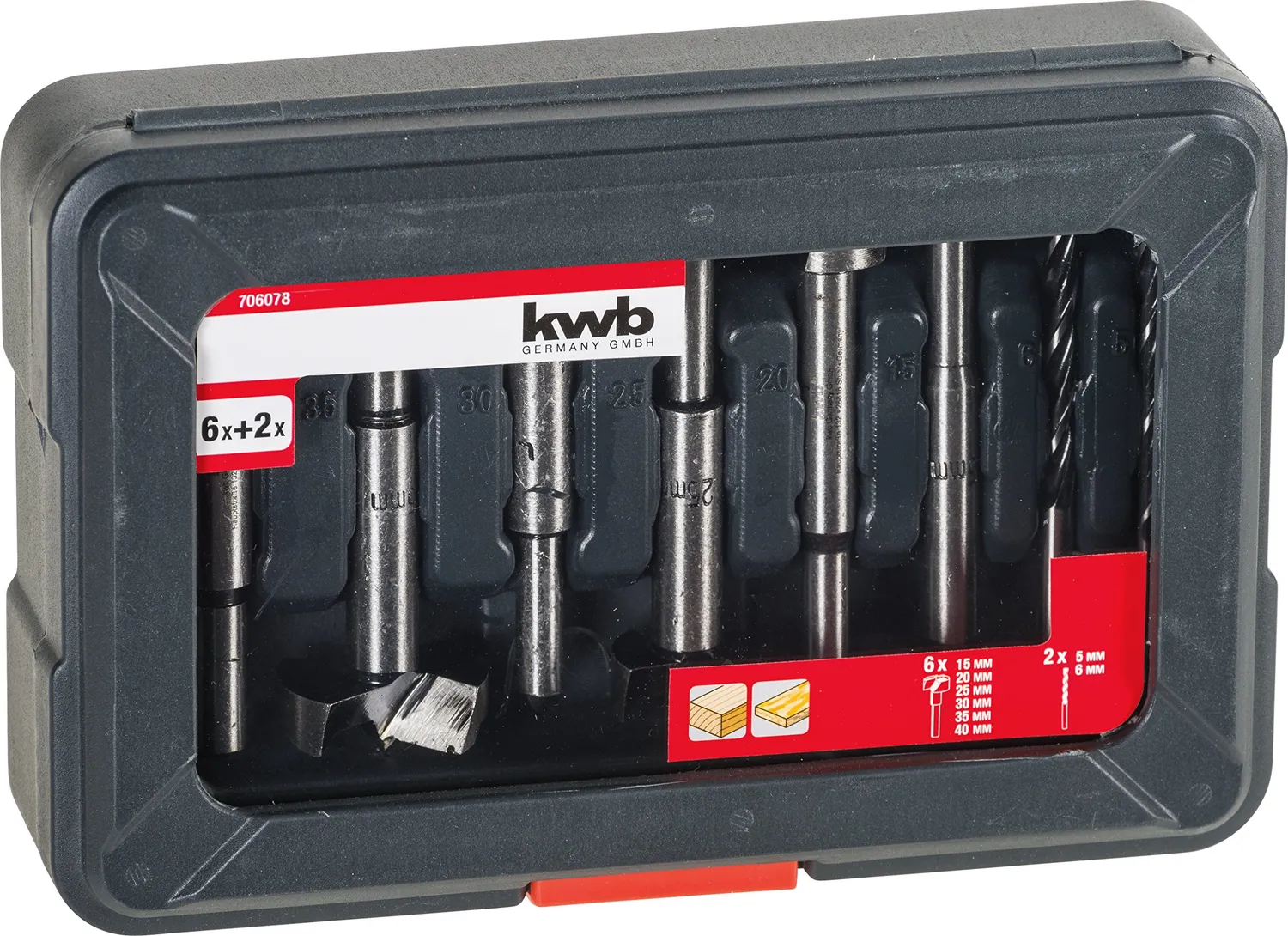 KWB Power-Box set 8 punte legno Forstner 5-40 mm