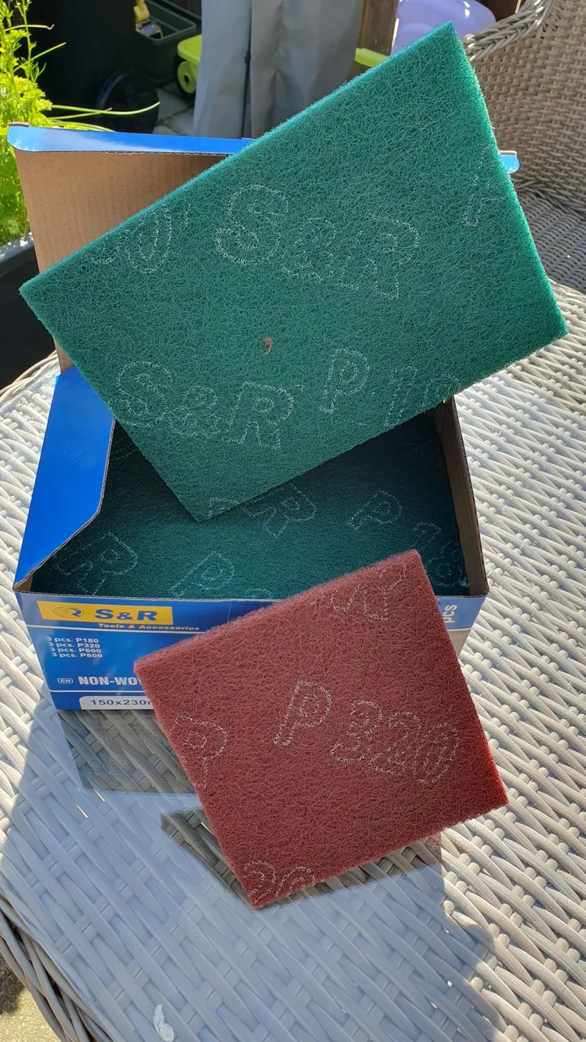 S&R Spugne Abrasive 12 pz Grana 180-800 per Metallo Legno