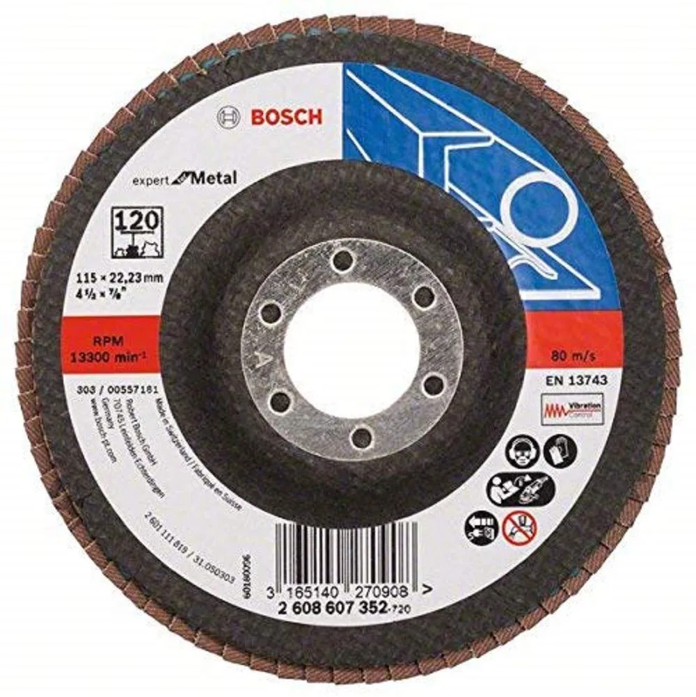 Bosch Expert 2608607351 disco lamellare 115 mm grana 80 metallo