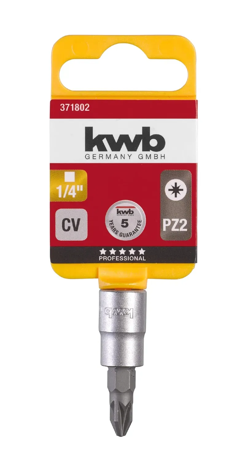 KWB 3718-02 bussola bit Pozidriv PZ2 attacco 1/4"
