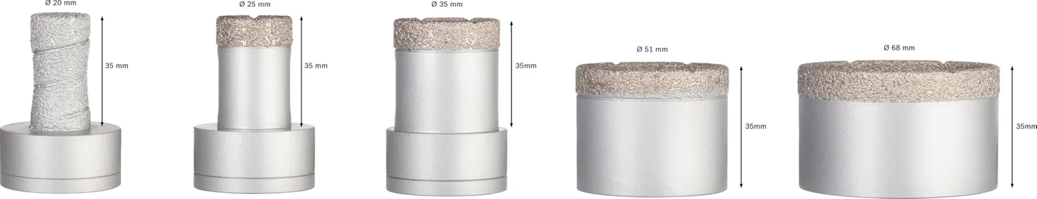 Bosch PRO Ceramic Dry corone diamantate X-Lock 5 pz gres