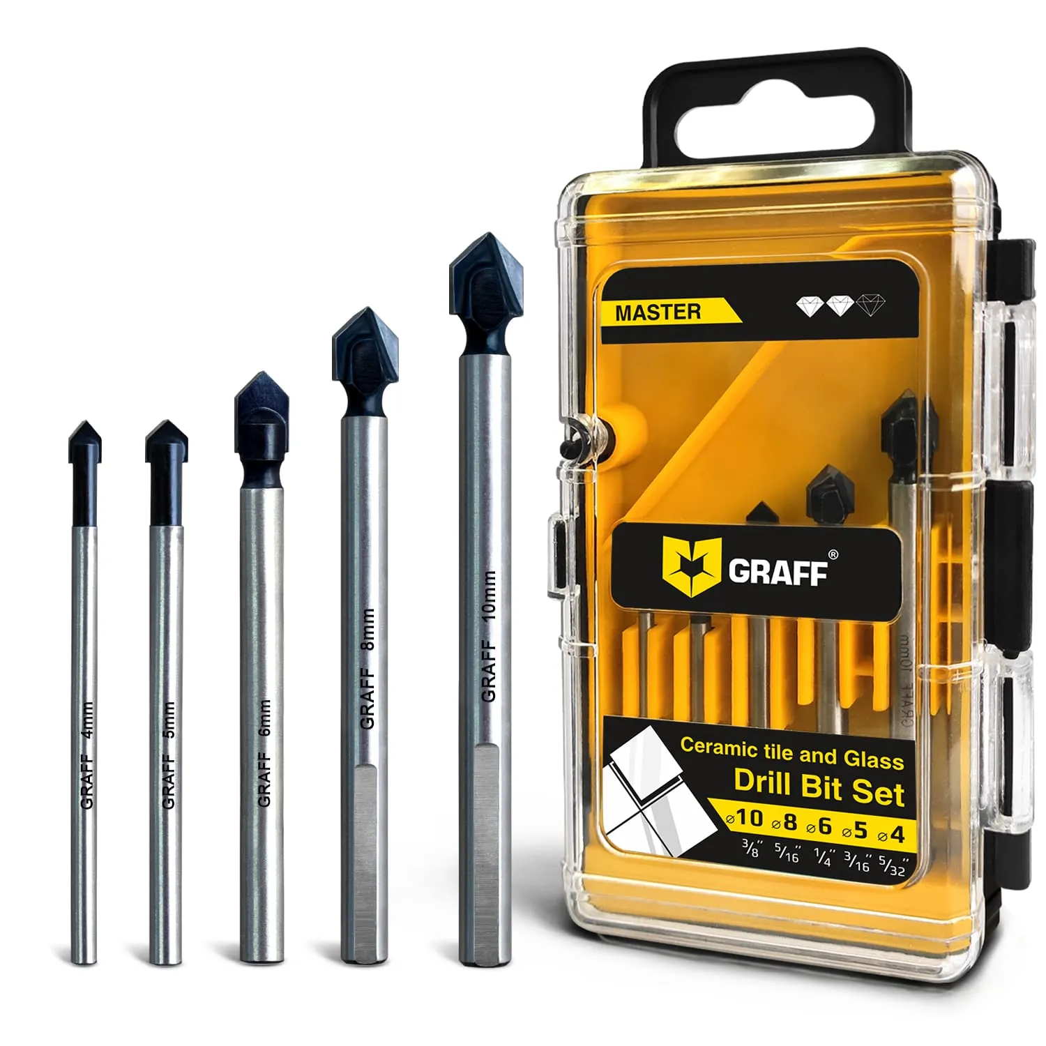 Graff punte diamantate gres 6-8-10 mm esagonali 3 pezzi
