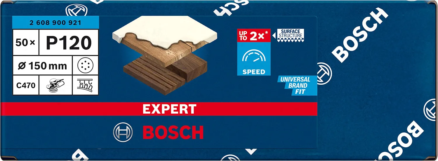 Bosch Expert C470 dischi abrasivi G120 150 mm 50 pezzi