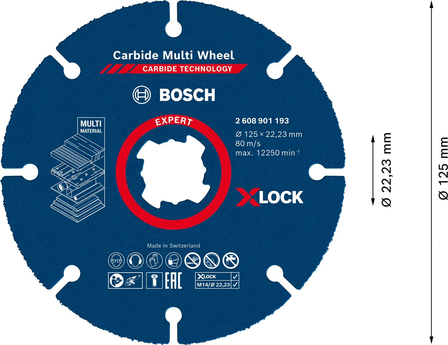 Bosch Expert Carbide Multi Wheel disco da taglio 125 mm multimateriale