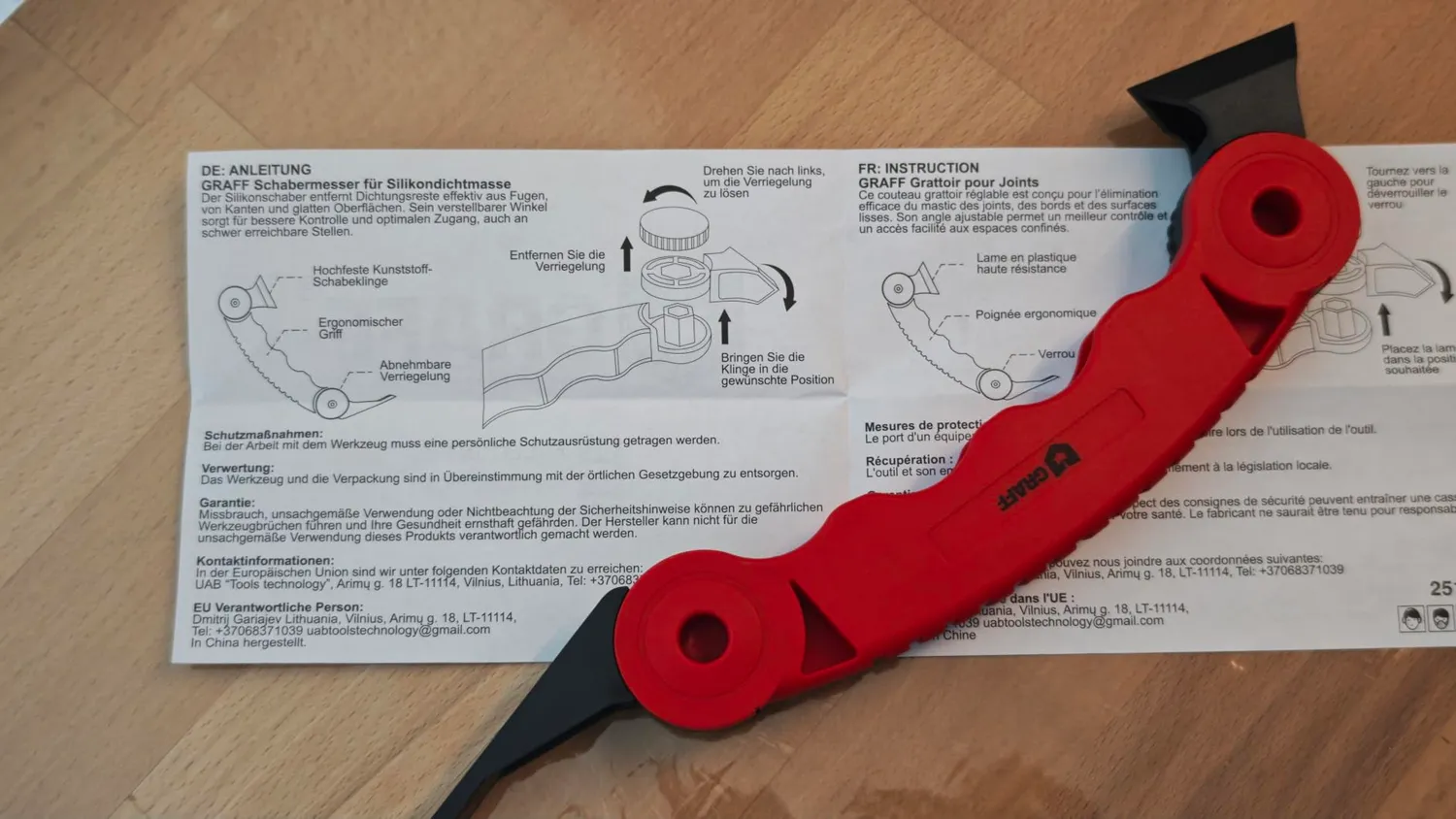Graff Raschietto Fughe Silicone Sigillante Regolabile