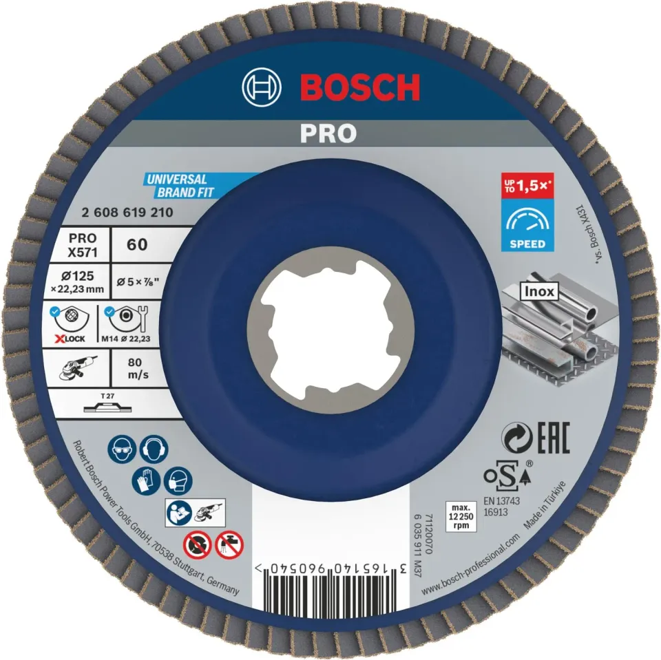 Bosch PRO X571 disco lamellare X-Lock 125 mm K60 metallo